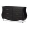 Baxton Studio Enzo Modern and Contemporary Black Faux Leather 6-Drawer Dresser 120-6440 - alternate 3